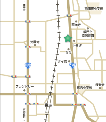 富田林市　後藤歯科 - 詳しい地図はコチラをクリック